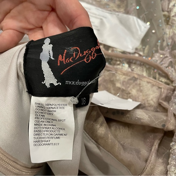 Mac Duggal 20211 Dusty Rose Beaded Faux Wrap Gown 16 - Picture 11 of 11